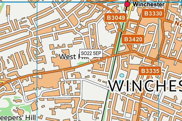 SO22 5EP map - OS VectorMap District (Ordnance Survey)