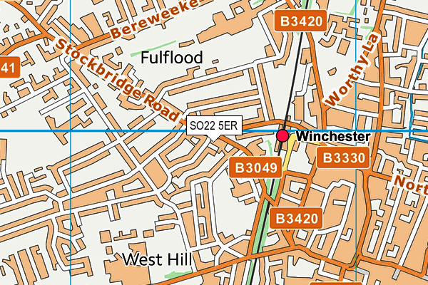 SO22 5ER map - OS VectorMap District (Ordnance Survey)