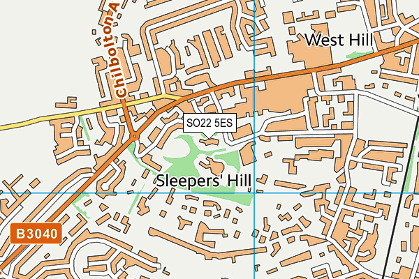 SO22 5ES map - OS VectorMap District (Ordnance Survey)