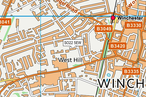 SO22 5EW map - OS VectorMap District (Ordnance Survey)