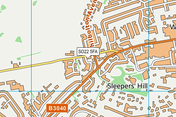 SO22 5FA map - OS VectorMap District (Ordnance Survey)