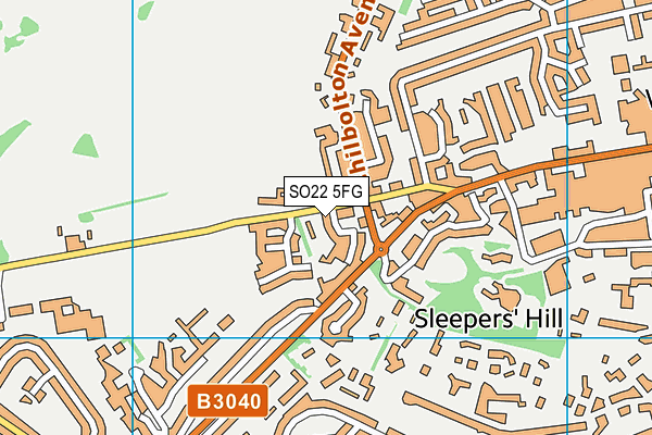 SO22 5FG map - OS VectorMap District (Ordnance Survey)