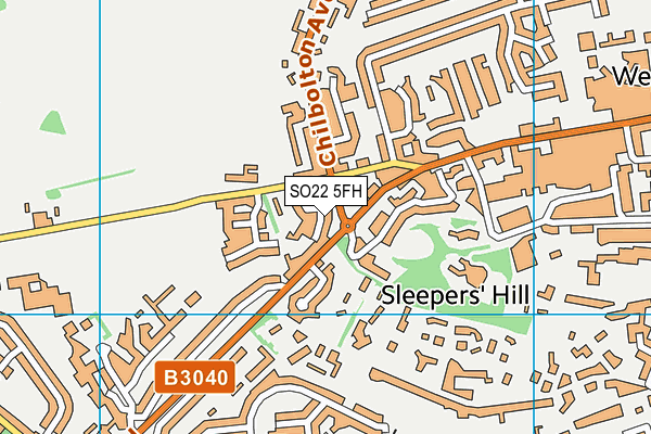 SO22 5FH map - OS VectorMap District (Ordnance Survey)