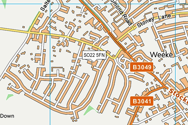 SO22 5FN map - OS VectorMap District (Ordnance Survey)