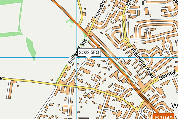 SO22 5FQ map - OS VectorMap District (Ordnance Survey)