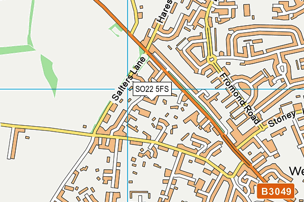SO22 5FS map - OS VectorMap District (Ordnance Survey)
