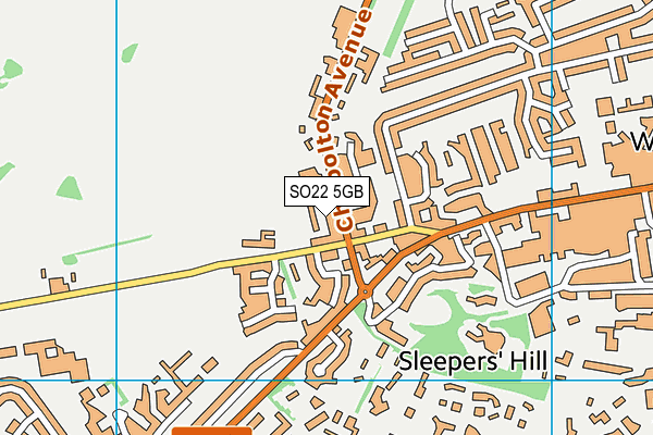 SO22 5GB map - OS VectorMap District (Ordnance Survey)