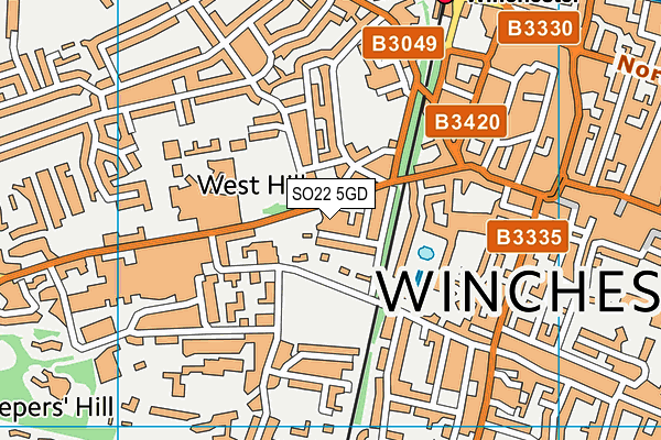 SO22 5GD map - OS VectorMap District (Ordnance Survey)