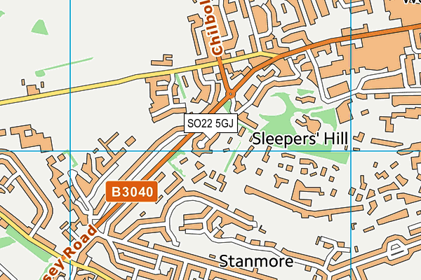 SO22 5GJ map - OS VectorMap District (Ordnance Survey)