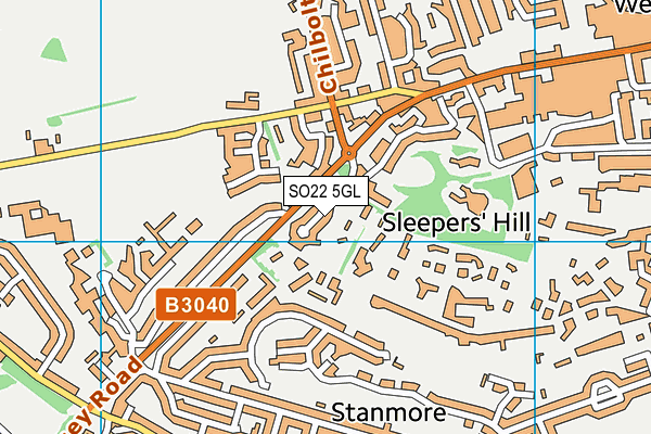 SO22 5GL map - OS VectorMap District (Ordnance Survey)