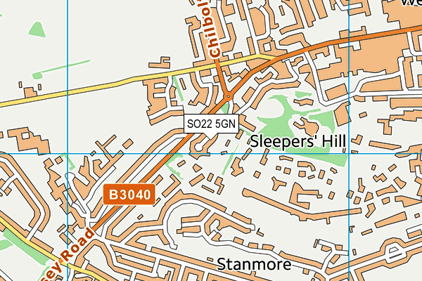 SO22 5GN map - OS VectorMap District (Ordnance Survey)