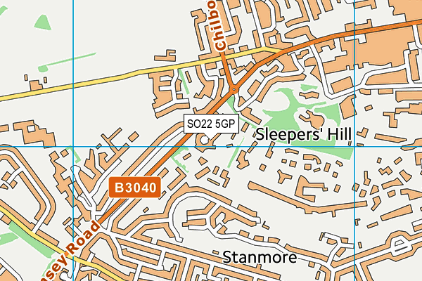 SO22 5GP map - OS VectorMap District (Ordnance Survey)