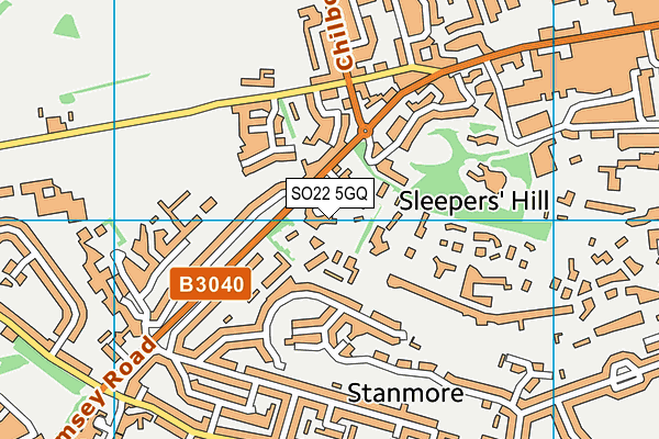 SO22 5GQ map - OS VectorMap District (Ordnance Survey)