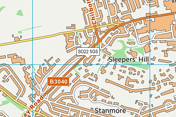 SO22 5GS map - OS VectorMap District (Ordnance Survey)