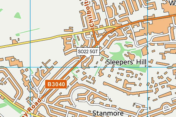 SO22 5GT map - OS VectorMap District (Ordnance Survey)