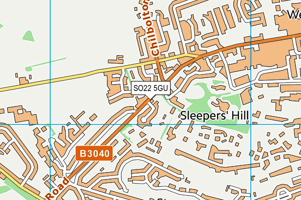 SO22 5GU map - OS VectorMap District (Ordnance Survey)