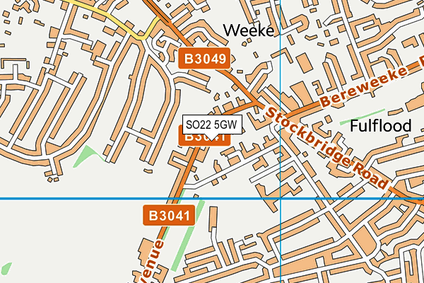 SO22 5GW map - OS VectorMap District (Ordnance Survey)