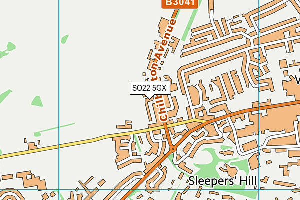 SO22 5GX map - OS VectorMap District (Ordnance Survey)
