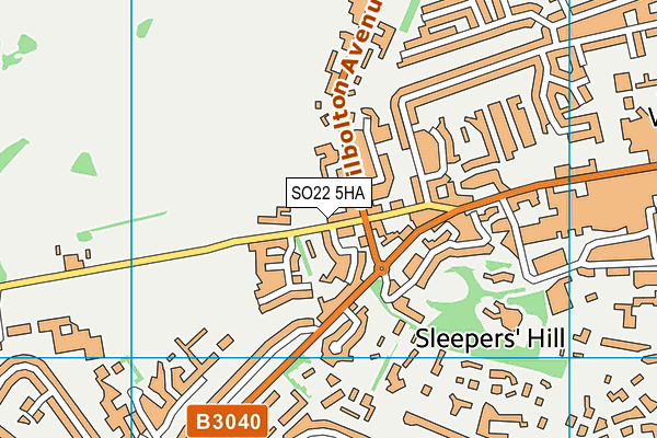 SO22 5HA map - OS VectorMap District (Ordnance Survey)