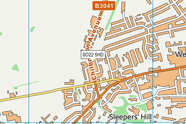 SO22 5HD map - OS VectorMap District (Ordnance Survey)