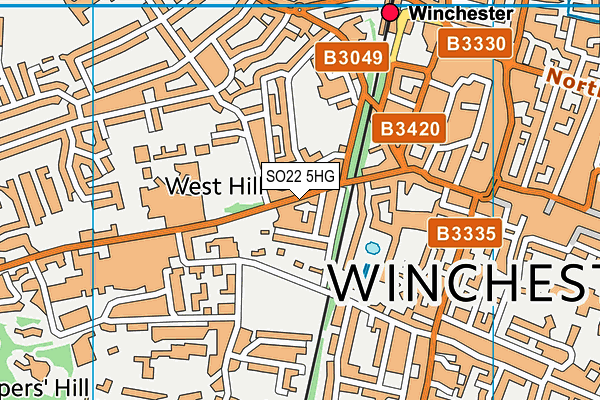 SO22 5HG map - OS VectorMap District (Ordnance Survey)