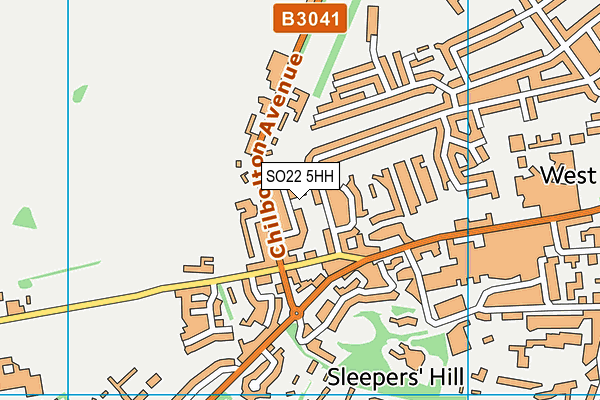 SO22 5HH map - OS VectorMap District (Ordnance Survey)