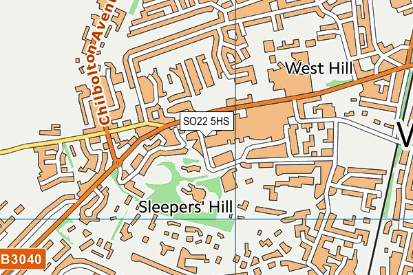 SO22 5HS map - OS VectorMap District (Ordnance Survey)