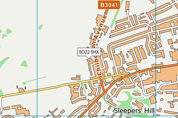SO22 5HX map - OS VectorMap District (Ordnance Survey)