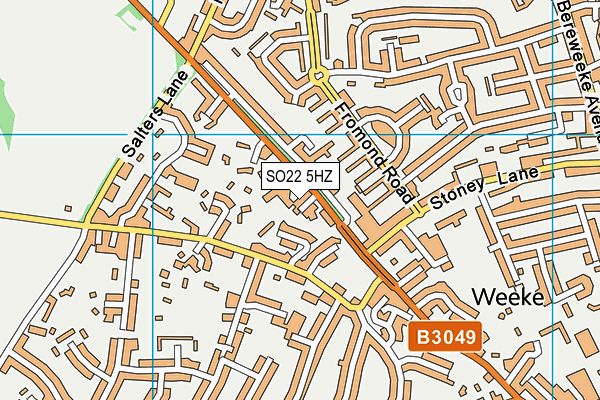 SO22 5HZ map - OS VectorMap District (Ordnance Survey)