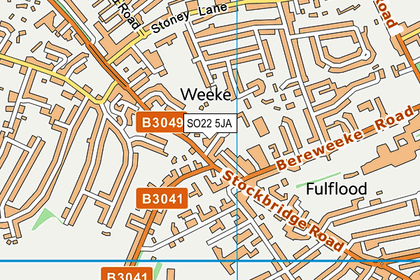 SO22 5JA map - OS VectorMap District (Ordnance Survey)