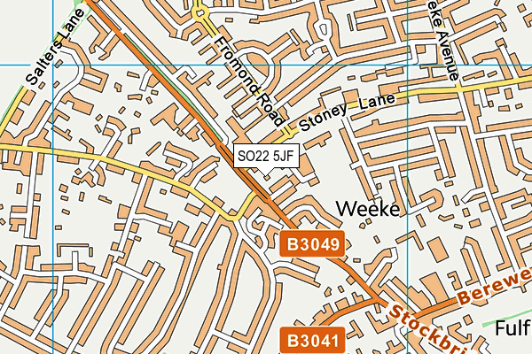 SO22 5JF map - OS VectorMap District (Ordnance Survey)