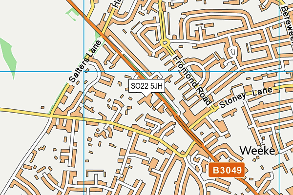 SO22 5JH map - OS VectorMap District (Ordnance Survey)