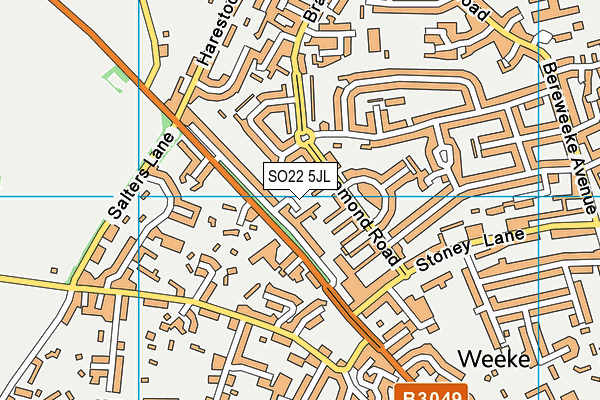 SO22 5JL map - OS VectorMap District (Ordnance Survey)