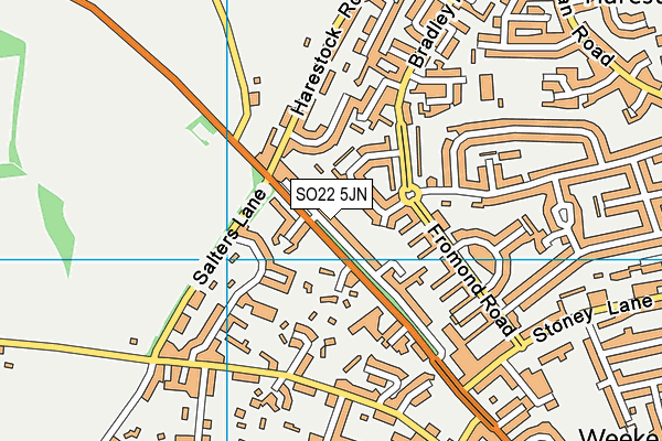 SO22 5JN map - OS VectorMap District (Ordnance Survey)