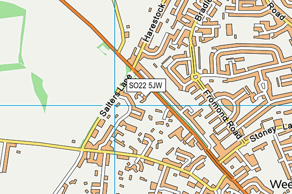 SO22 5JW map - OS VectorMap District (Ordnance Survey)