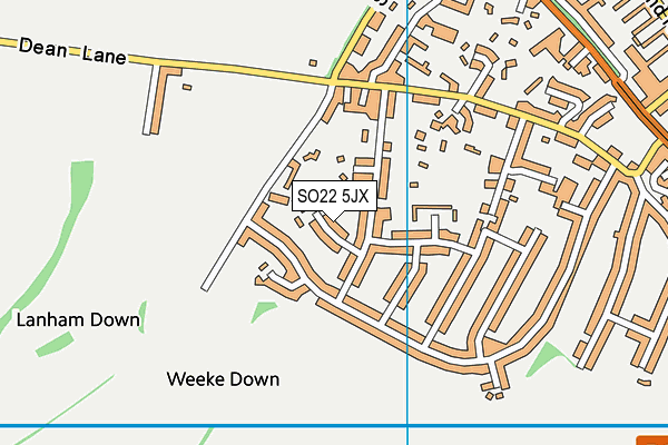 SO22 5JX map - OS VectorMap District (Ordnance Survey)