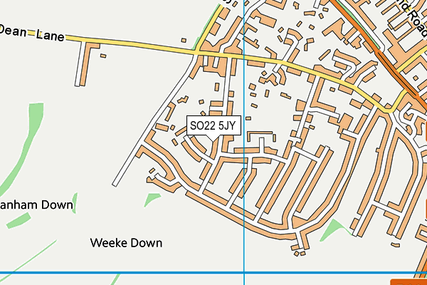 SO22 5JY map - OS VectorMap District (Ordnance Survey)