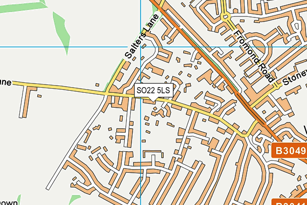 SO22 5LS map - OS VectorMap District (Ordnance Survey)