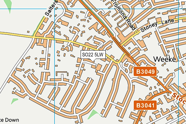 SO22 5LW map - OS VectorMap District (Ordnance Survey)