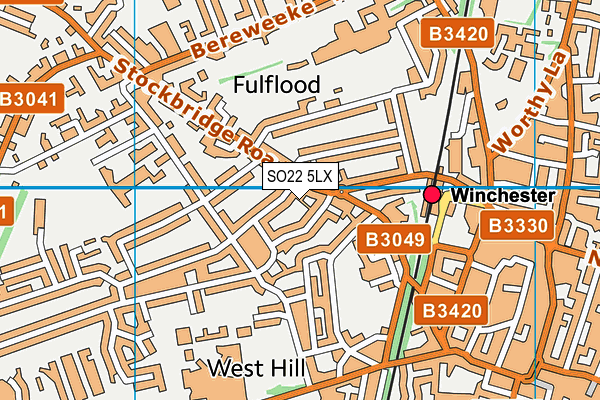 SO22 5LX map - OS VectorMap District (Ordnance Survey)
