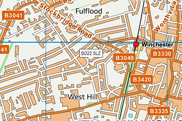 SO22 5LZ map - OS VectorMap District (Ordnance Survey)