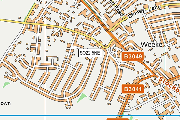 SO22 5NE map - OS VectorMap District (Ordnance Survey)