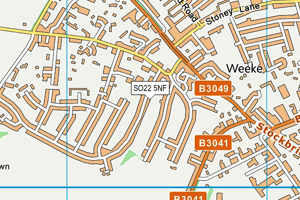 SO22 5NF map - OS VectorMap District (Ordnance Survey)