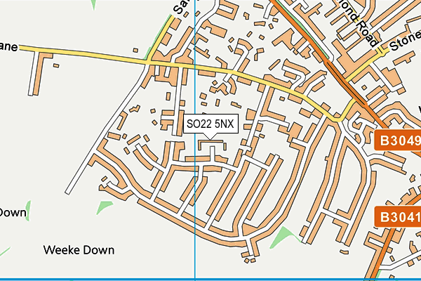 SO22 5NX map - OS VectorMap District (Ordnance Survey)