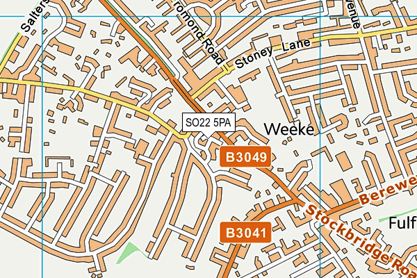 SO22 5PA map - OS VectorMap District (Ordnance Survey)