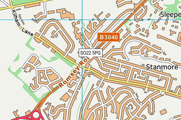 SO22 5PG map - OS VectorMap District (Ordnance Survey)