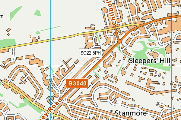 SO22 5PH map - OS VectorMap District (Ordnance Survey)