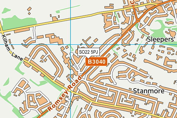 SO22 5PJ map - OS VectorMap District (Ordnance Survey)