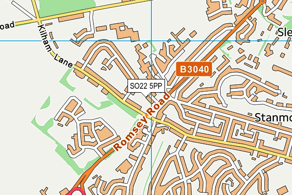 SO22 5PP map - OS VectorMap District (Ordnance Survey)