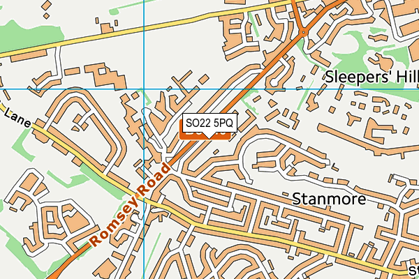 SO22 5PQ map - OS VectorMap District (Ordnance Survey)